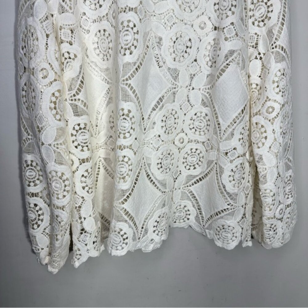 Pennington’s Crochet Blouse with Long Balloon Sleeves Size X - Picture 7 of 14